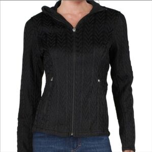Spyder Stryke Black Cable Knit Fleece Jacket Size Small